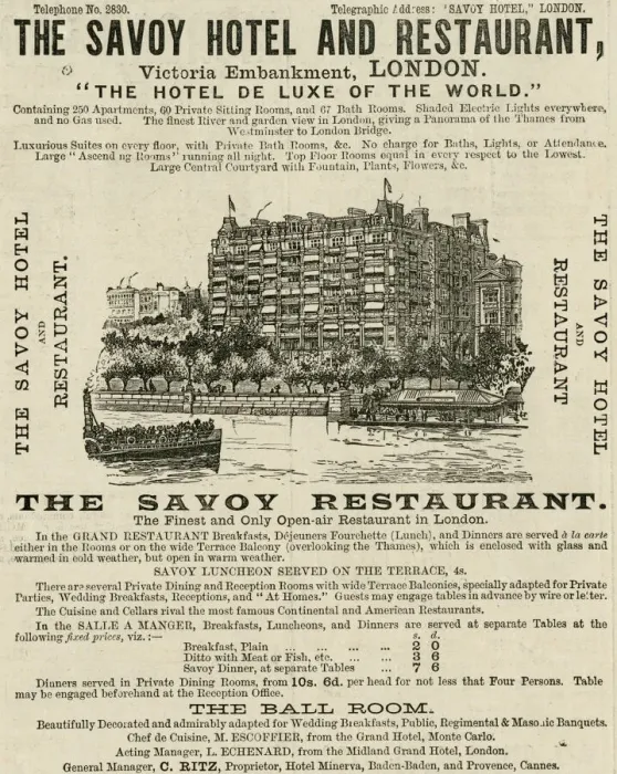 Framed Print : Savoy Hotel Advert Framed Print : Savoy Hotel Advert