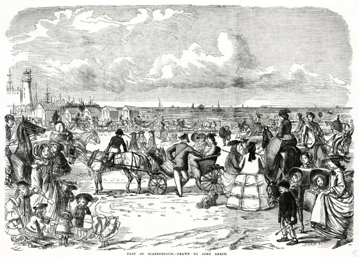 Framed Print : Part of Scarborough, drawn by John Leech 1857 Framed Print : Part of Scarborough, drawn by John Leech 1857