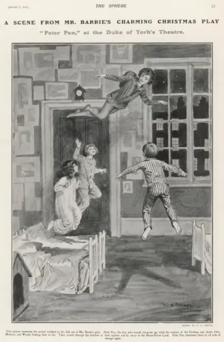 Framed Print : A scene from Mr Barries charming Christmas play Framed Print : A scene from Mr Barries charming Christmas play