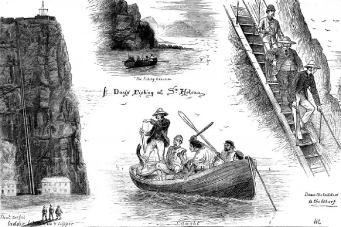 Framed Print : Scenes during a days fishing off St. Helena, c. 1877 Framed Print : Scenes during a days fishing off St. Helena, c. 1877