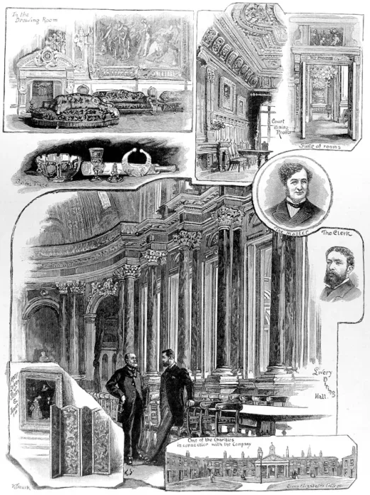 Framed Print : Scenes at the Drapers Company, London, 1884 Framed Print : Scenes at the Drapers Company, London, 1884