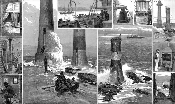 Framed Print : Scenes from the Eddystone Lighthouse, 1882 Framed Print : Scenes from the Eddystone Lighthouse, 1882