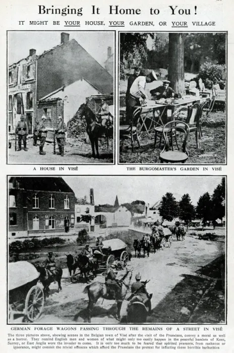 Framed Print : Three scenes in German occupied Vise, Belgium, WW1 Framed Print : Three scenes in German occupied Vise, Belgium, WW1