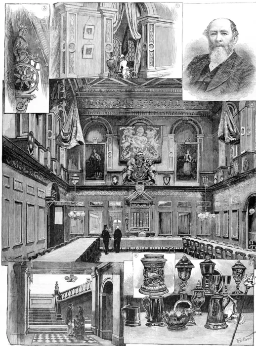 Framed Print : Scenes at the Haberdashers Company, London, 1884