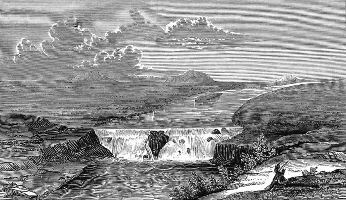 Framed Print : Scenes in Oregon and California. The American Falls of Lewis