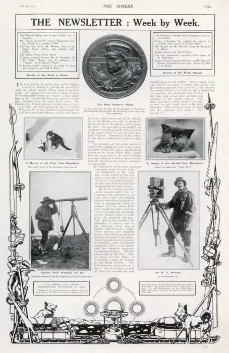 Framed Print : Scott of the Antarctic - page from The Sphere Framed Print : Scott of the Antarctic - page from The Sphere