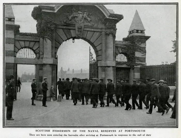 Framed Print : Scottish fishermen of Naval Reserves, Portsmouth, WW1 Framed Print : Scottish fishermen of Naval Reserves, Portsmouth, WW1