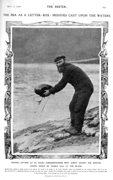 Framed Print : The sea as a letter box, posting letters in St Kilda Framed Print : The sea as a letter box, posting letters in St Kilda