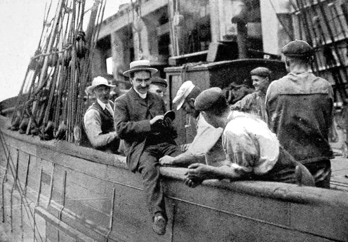 Framed Print : Seamans Mission Chaplain on a merchant ship, 1906 Framed Print : Seamans Mission Chaplain on a merchant ship, 1906
