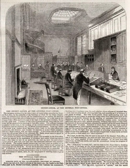 Framed Print : The Secret Office at the General Post Office, 1844