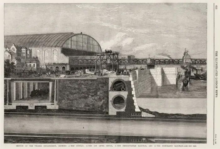 Framed Print : Section of the Thames Embankment Framed Print : Section of the Thames Embankment