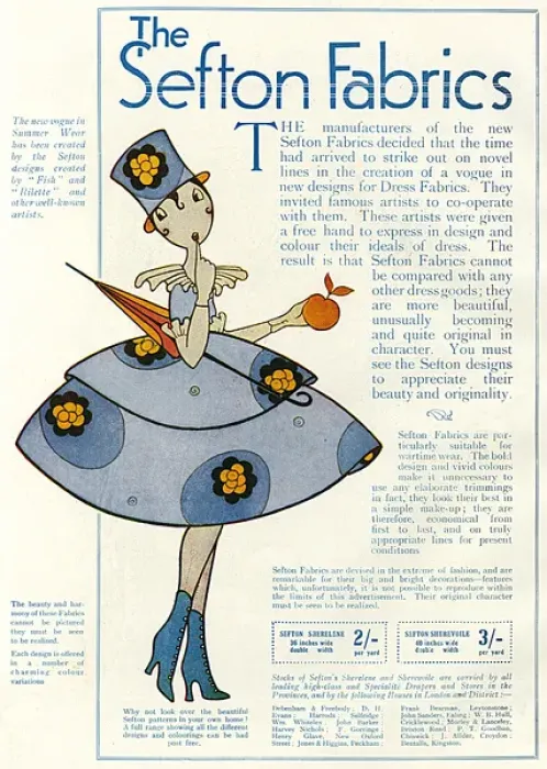 Framed Print : Sefton fabrics featuring Eve, 1918 Framed Print : Sefton fabrics featuring Eve, 1918
