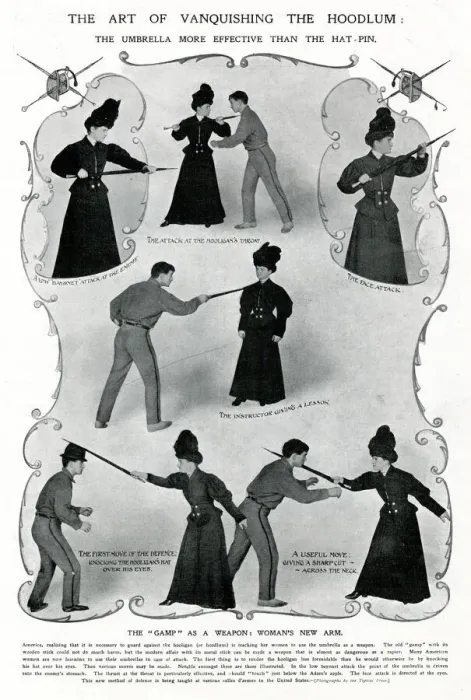 Framed Print : Self-defense guidance for females 1908