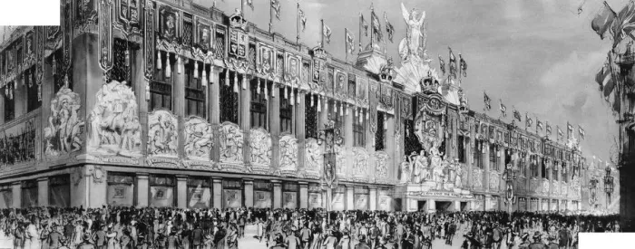 Framed Print : Selfridges decorated for the 1937 Coronation Framed Print : Selfridges decorated for the 1937 Coronation