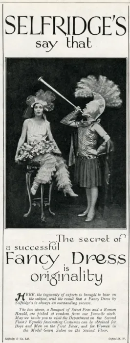 Framed Print : Selfridges fancy dress advertisement