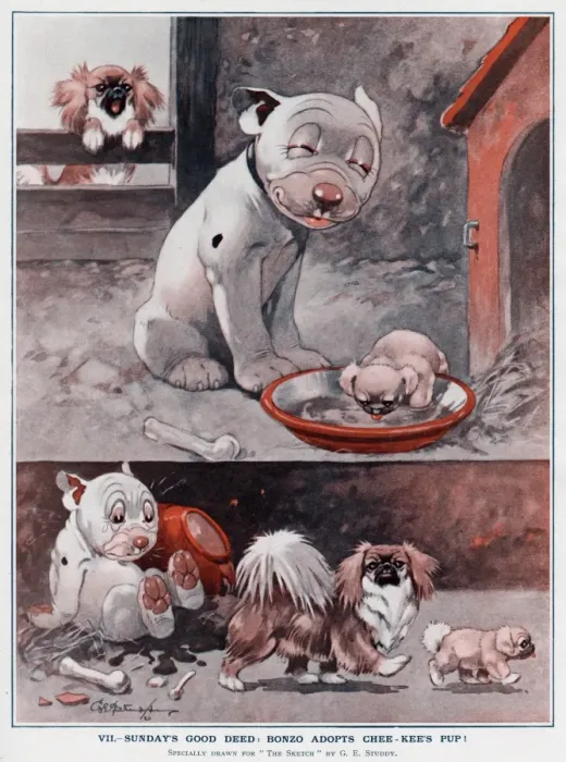 Framed Print : The Seven Good Deeds of Bonzo (Sunday) Framed Print : The Seven Good Deeds of Bonzo (Sunday)