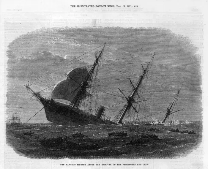 Framed Print : The ship Rangoon sinks, 1871 Framed Print : The ship Rangoon sinks, 1871