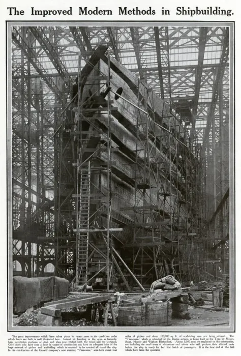 Framed Print : Shipbuilding - RMS Franconia 1910 Framed Print : Shipbuilding - RMS Franconia 1910