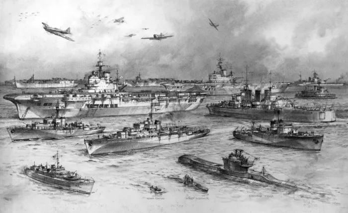 Framed Print : Ships of the British Royal Navy, WW2 Framed Print : Ships of the British Royal Navy, WW2