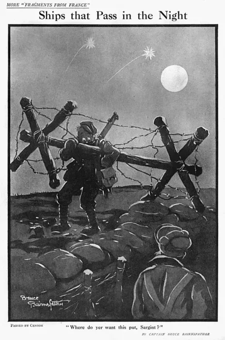 Framed Print : Ships that pass in the Night by Bruce Bairnsfather Framed Print : Ships that pass in the Night by Bruce Bairnsfather