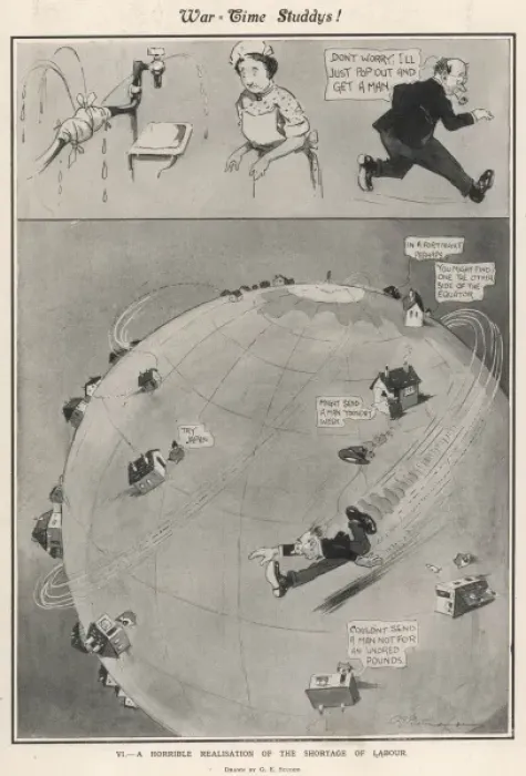 Framed Print : Shortage of Labour during WWI