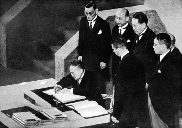 Framed Print : The Signing of the Japanese Peace Treaty, San Francisco, 195 Framed Print : The Signing of the Japanese Peace Treaty, San Francisco, 195