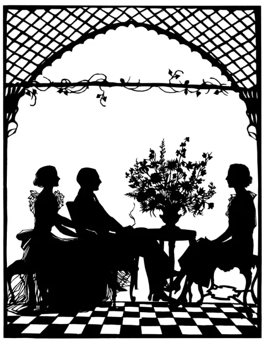 Framed Print : Silhouette of Mr & Mrs Home Robertson with Mrs J. M. Pryor Framed Print : Silhouette of Mr & Mrs Home Robertson with Mrs J. M. Pryor