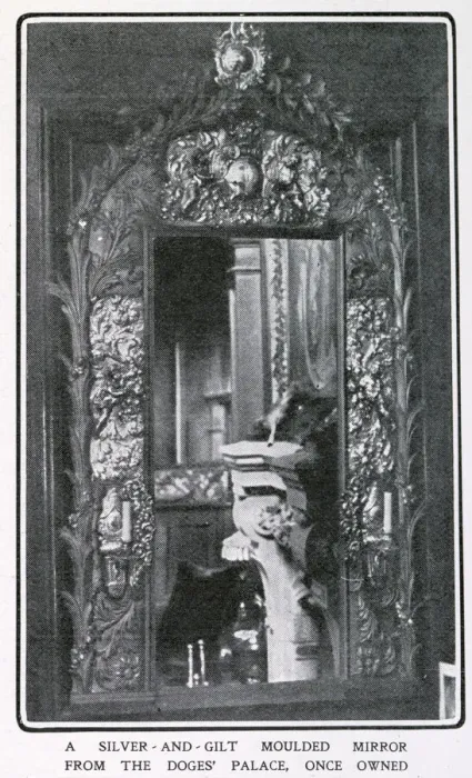 Framed Print : A silver and gilt moulded mirror from the Doges Palace in Venice Framed Print : A silver and gilt moulded mirror from the Doges Palace in Venice