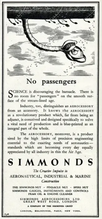 Framed Print : Simmonds: Aeronautical, Industrial & Marine Constrution 1943