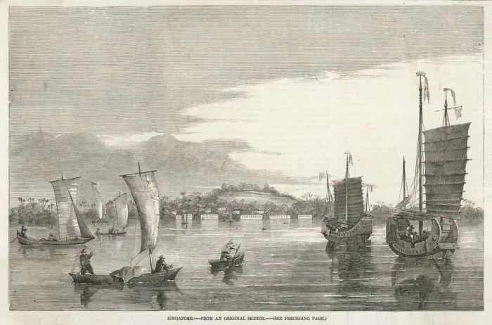 Framed Print : Singapore / Harbour 1857 Framed Print : Singapore / Harbour 1857
