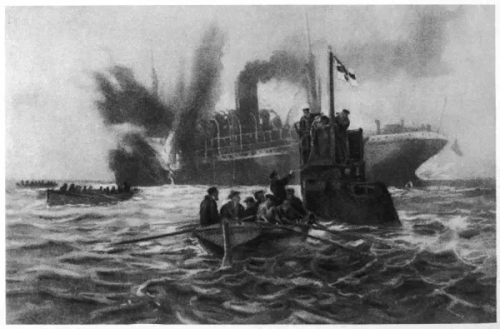 Framed Print : Sinking of Brit Steamer