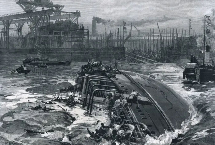 Framed Print : Sinking of the Daphne on the Clyde Framed Print : Sinking of the Daphne on the Clyde