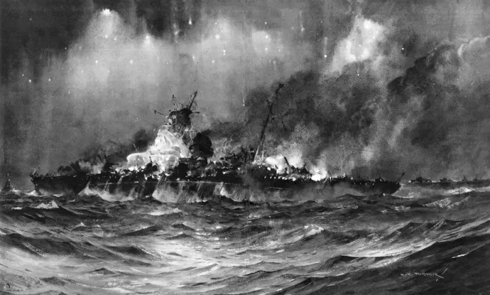 Framed Print : The Sinking of the the Scharnhorst at the Battle of North