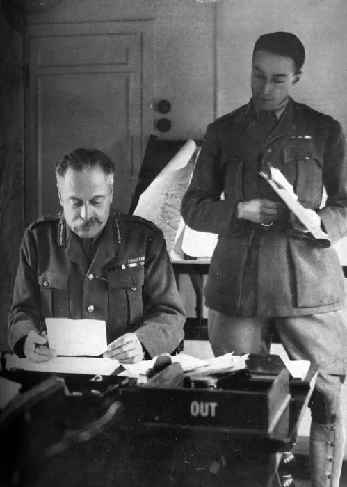 Framed Print : Sir Douglas Haig in private office on advanced GHQ train