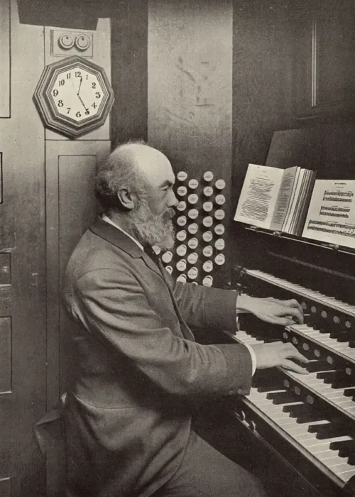 Framed Print : Sir George Martin, organist
