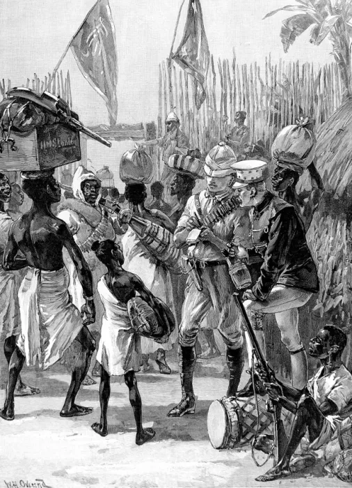 Framed Print : Sir Henry Morton Stanley leaving Yambuya Camp during the Emi Framed Print : Sir Henry Morton Stanley leaving Yambuya Camp during the Emi