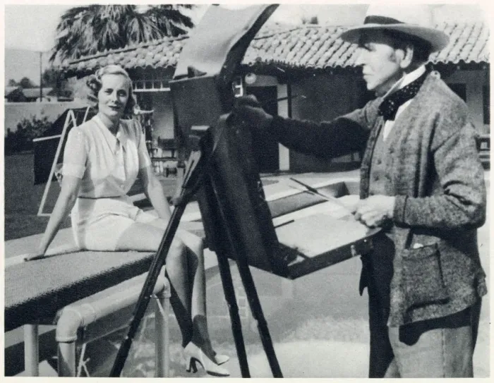 Framed Print : Sir John Lavery at his easel in Palm Springs, painting Doris Delavigne, Lady Castlerosse Framed Print : Sir John Lavery at his easel in Palm Springs, painting Doris Delavigne, Lady Castlerosse