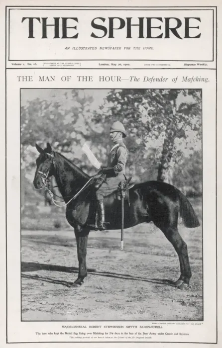 Framed Print : Sir Robert Baden-Powell on horseback, c. 1900 Framed Print : Sir Robert Baden-Powell on horseback, c. 1900