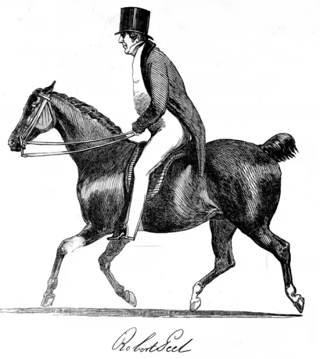 Framed Print : Sir Robert Peel on horseback, c. 1850