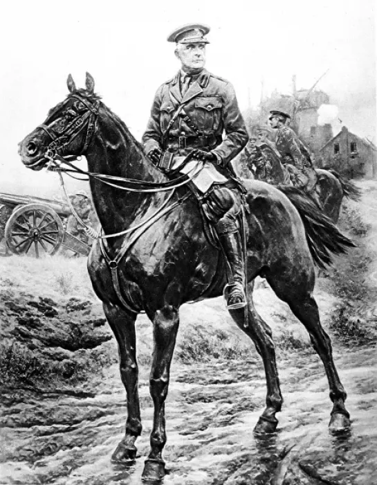 Framed Print : Sir Samuel Hughes on horseback; France, 1916 Framed Print : Sir Samuel Hughes on horseback; France, 1916
