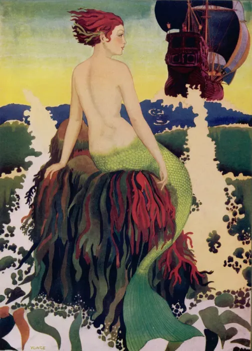 Framed Print : THE SIREN. A siren or mermaid sits on a rock in the middle of the sea gazing Framed Print : THE SIREN. A siren or mermaid sits on a rock in the middle of the sea gazing