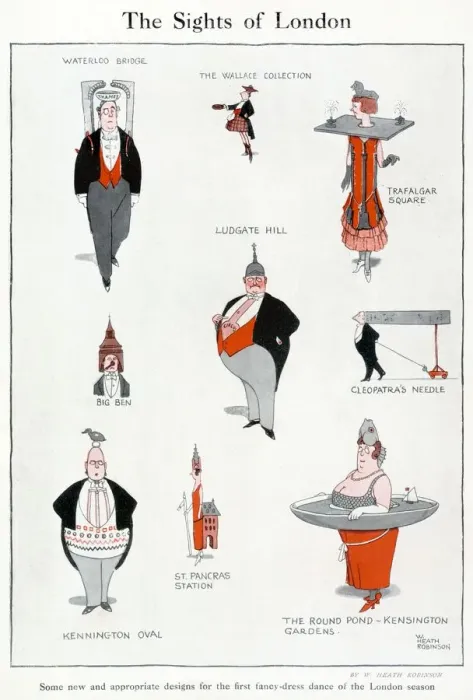 Framed Print : The Sites of London, by William Heath Robinson Framed Print : The Sites of London, by William Heath Robinson