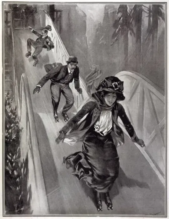 Framed Print : Skating Switchback 1909 Framed Print : Skating Switchback 1909
