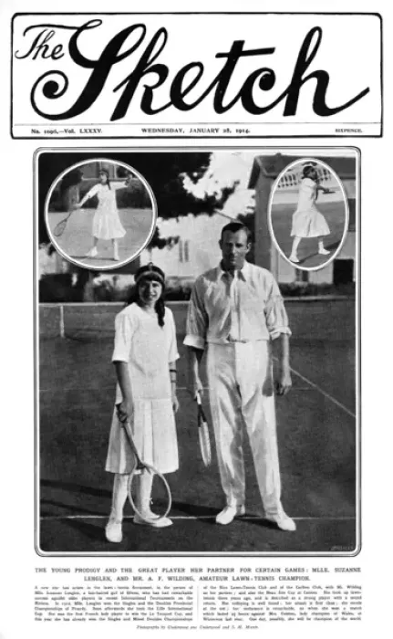 Framed Print : Sketch cover - Anthony Wilding and Suzanne Lenglen Framed Print : Sketch cover - Anthony Wilding and Suzanne Lenglen