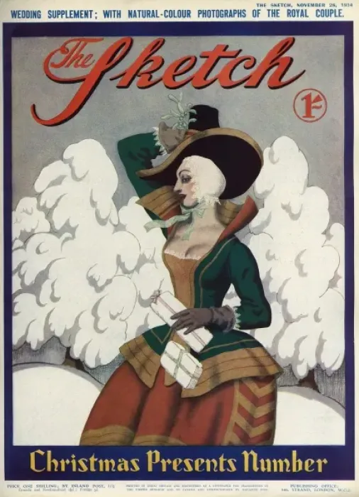 Framed Print : The Sketch front cover, Christmas Presents Number 1934 Framed Print : The Sketch front cover, Christmas Presents Number 1934