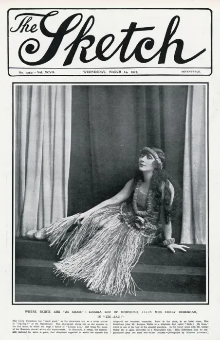 Framed Print : Sketch cover - Cicely Debenham in Zig-Zag, London Hippodrome