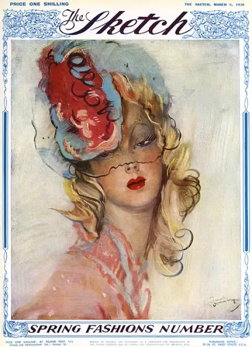 Framed Print : Sketch front cover, Spring Fashion Number 1939 Framed Print : Sketch front cover, Spring Fashion Number 1939