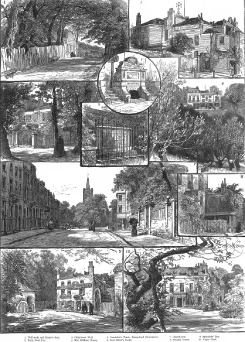 Framed Print : Sketches of Hampstead, London, 1886 Framed Print : Sketches of Hampstead, London, 1886