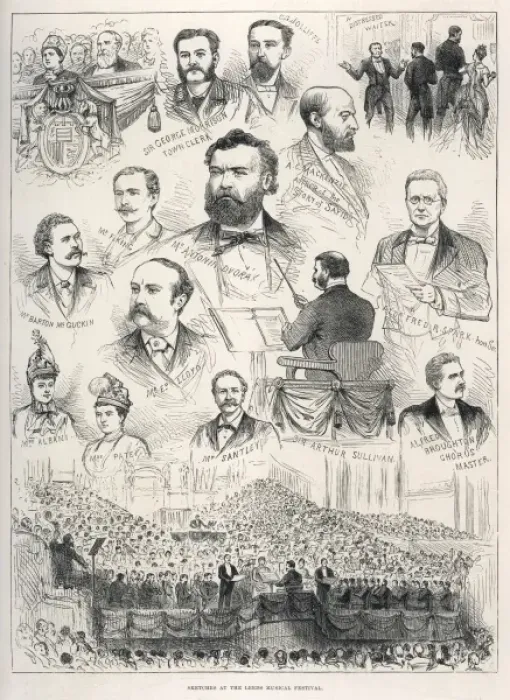 Framed Print : Sketches at Leeds Music Festival 1886 Framed Print : Sketches at Leeds Music Festival 1886
