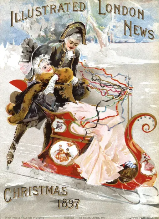 Framed Print : Sleigh-ride on ice, 1897
